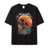 Summer Vintage Metal Rock Mens T-Shirts Lightning Print Cotton Tops Oversized T Shirt Women Tees Men's Clothes