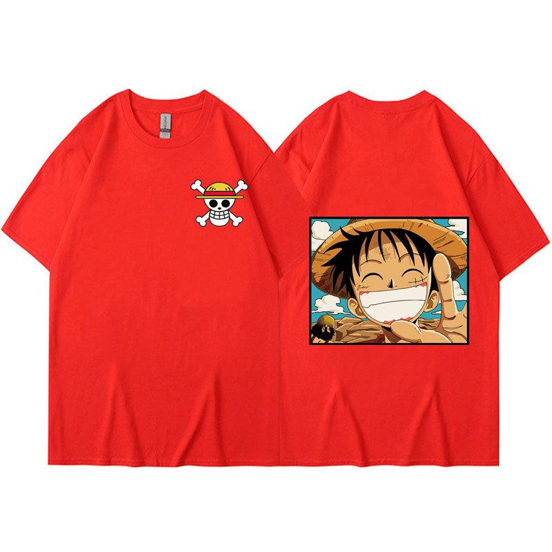 Аниме ONE PIECE Мужская футболка Харадзюку Луффи Манга Графические топы Футболки Рубашка Косплей Хлопок Мультяшные футболки Унисекс Повседневная Летняя Уличная одежда
