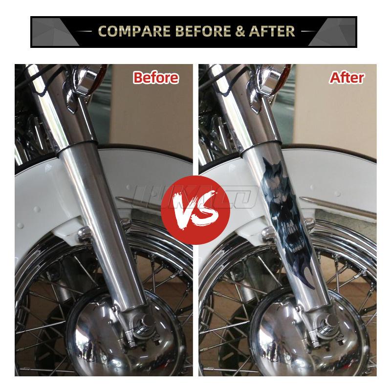 1 пара мотоциклетных передних вилок, наклейка с черепом, универсальная наклейка с изображением зомби, водонепроницаемая для Harley Honda Yamaha Kawasaki Suzuki