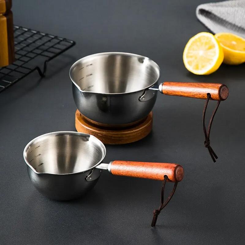 304 Stainless Steel Frying Pan 120Ml/200Ml/300Ml Spill-Proof Mini Soup And Milk Pot Anti-Scald Kitchen Tools Accessories
