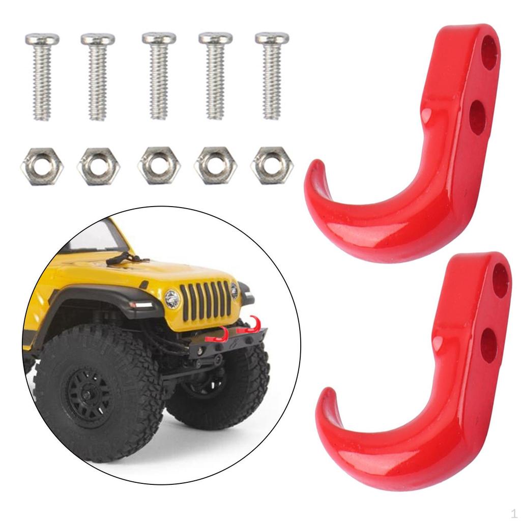 2 Pieces 1/24 RC er Hook Tow Shackle for Axial SCX24 Crawler Trucks DIY Parts
