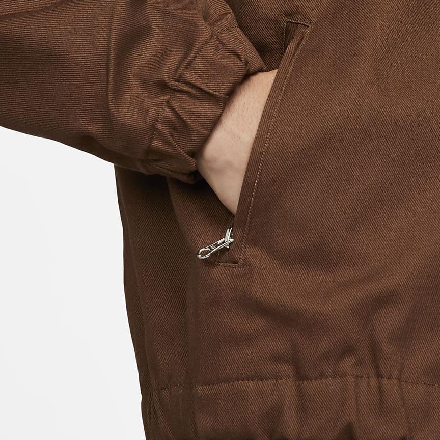 Nike Solid Color Logo Casual Collar Jacket Unisex Jackets Brown DQ6335-259