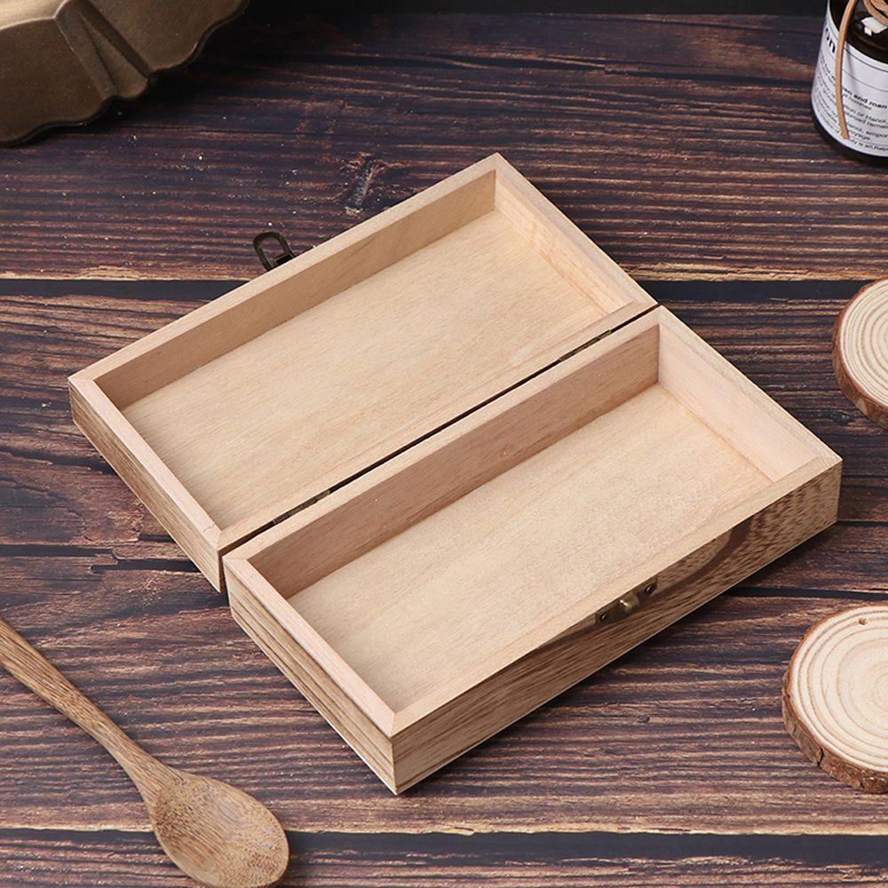 Tea Boxes Gift with Lid Wooden Storage Box Jewelry Box Decorative Trinket Case Clamshell Box