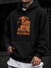 unisex Hoodie, Halloween, Long Live Halloween Black Cat Pumpkin Moon Graphic, Pullover Sweatshirt, Casual Streetwear Gothic Style, Autumn Winter Outdo