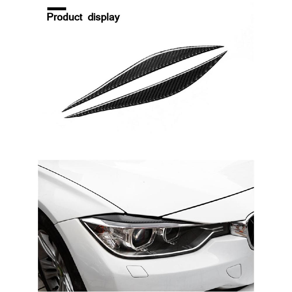 Одна пара Черные Карбоновые Накладки на Фары 'Брови' для BMW 3 Серии