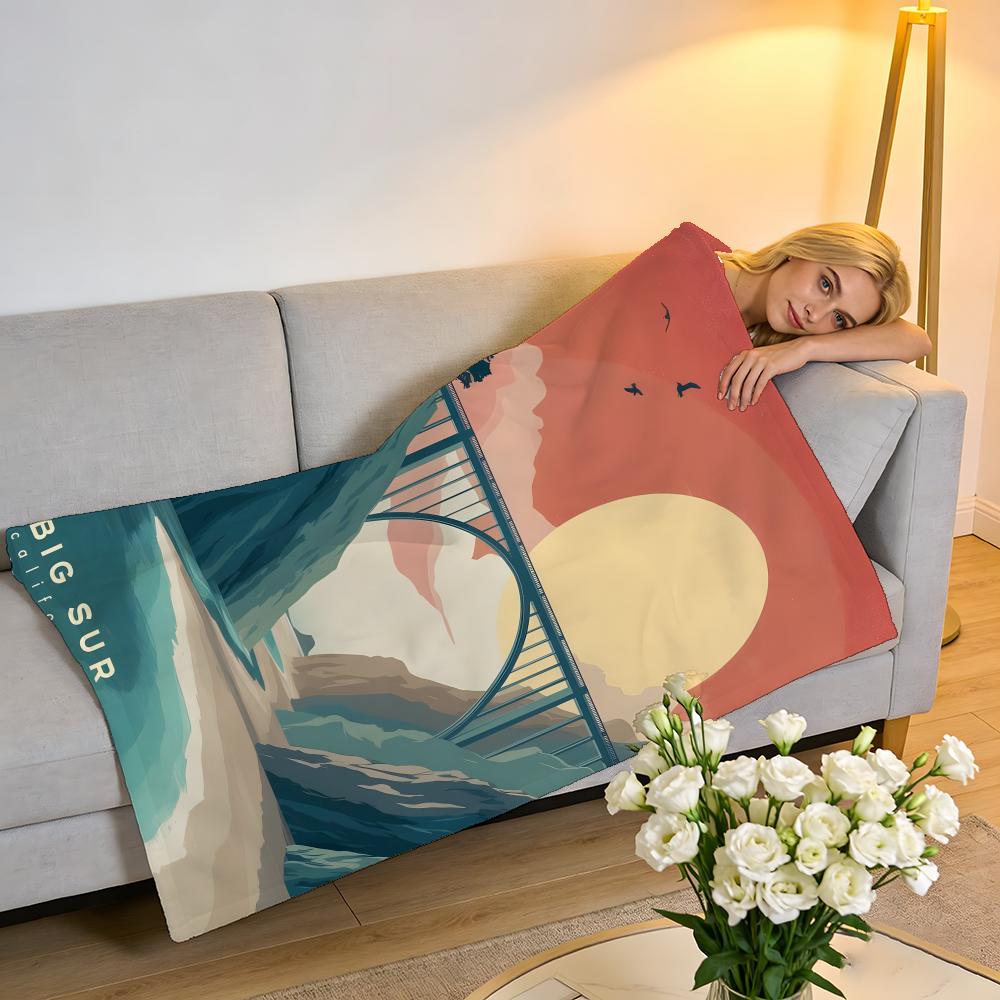 Throw High-Density Short Plush Blanket For Sofa Nap Air-Conditioned Room Soft Skin-Friendly Big Sur