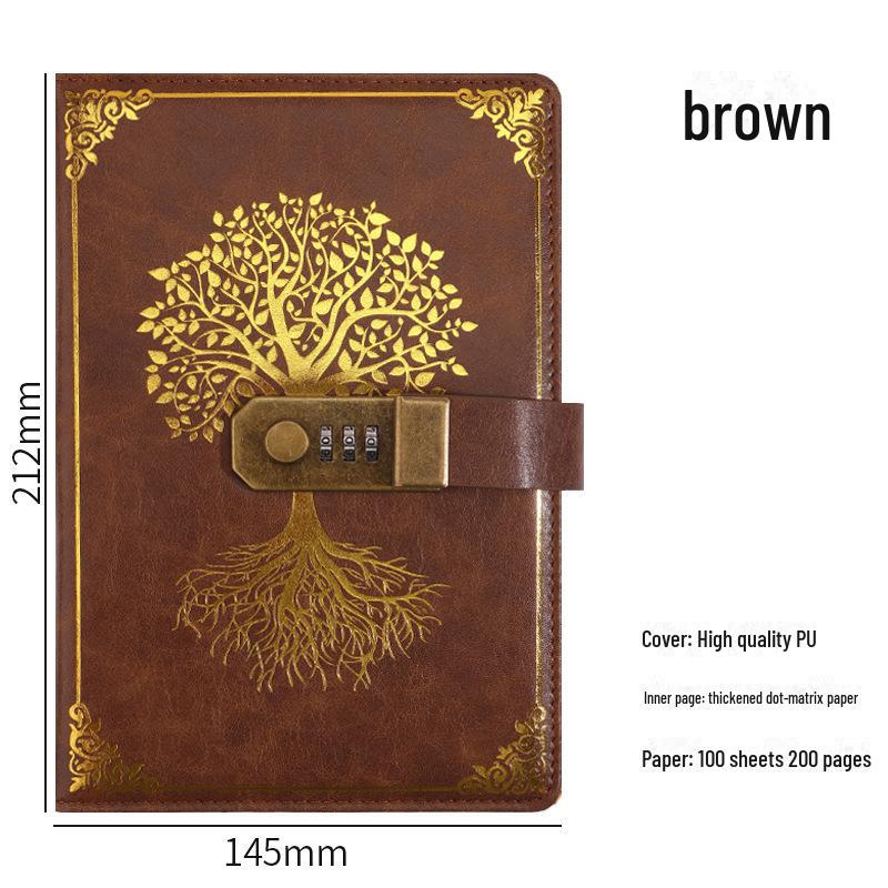 Подарочный набор из ретро-блокнота с паролем формата А5: Ежедневник деловых встреч в офисе с возможностью настраиваемого логотипа.