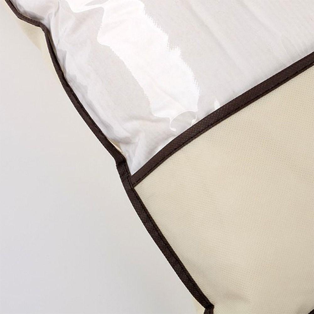 Non-woven Pillow Storage Bag with Zipper Dustproof Household Organizer PVC Transparent Quilt Blanket Storage Bag