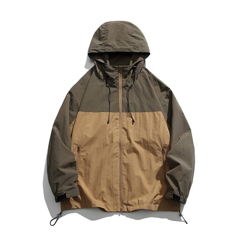 Весна и осень, новая мужская куртка с капюшоном в корейском стиле с цветными блоками, модная пара, интернет-знаменитость, модная и универсальная куртка того же стиля