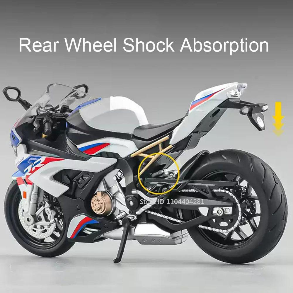 1:12 Kawasaki 400 H2r S1000rr Model Motorcycle Toys Alloy Diecast Car Front Wheel Steering With Light Motorbike Toy For Kid Gift