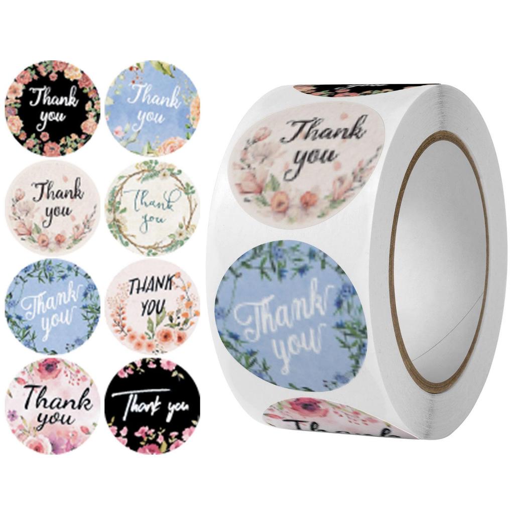 500 Self-Adhesive Thank You Dessert Stickers - Cartoons, Weddings, & Baking Seals for Children