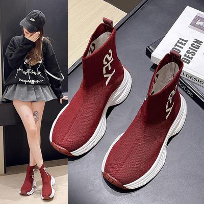 Женская спортивная обувь Flyknit больших размеров, повседневная дышащая обувь, носки One Step Lazy Socks, кроссовки, размеры 36-42