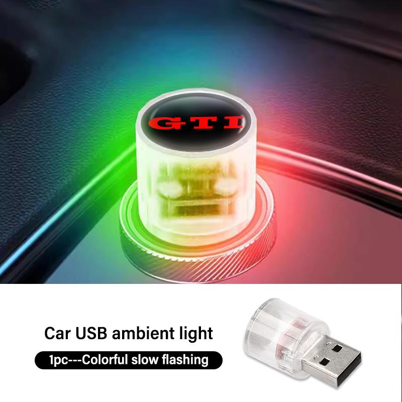 RUN1 For Volkswagen VW Colorful Car Ambient Light USB LED Atmosphere Lamp Portable Golf 4 5 6 7 Polo Jetta Sagitar Magotan Passat B5