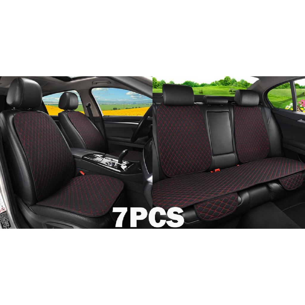 Летний защитный чехол на автомобильное сиденье, льняная передняя, ​​задняя и задняя спинка, черная льняная подушка для сиденья для авто, салона, грузовика, внедорожника