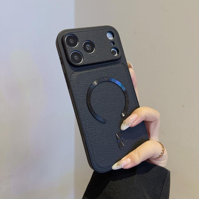 Однотонный Матовый Мягкий Борт Чехол Из ПУ Кожи Для Телефона Для iPhone 17 Pro Max 15 14 13 16 Pro Max Для Magsafe Магнитная Задняя Крышка