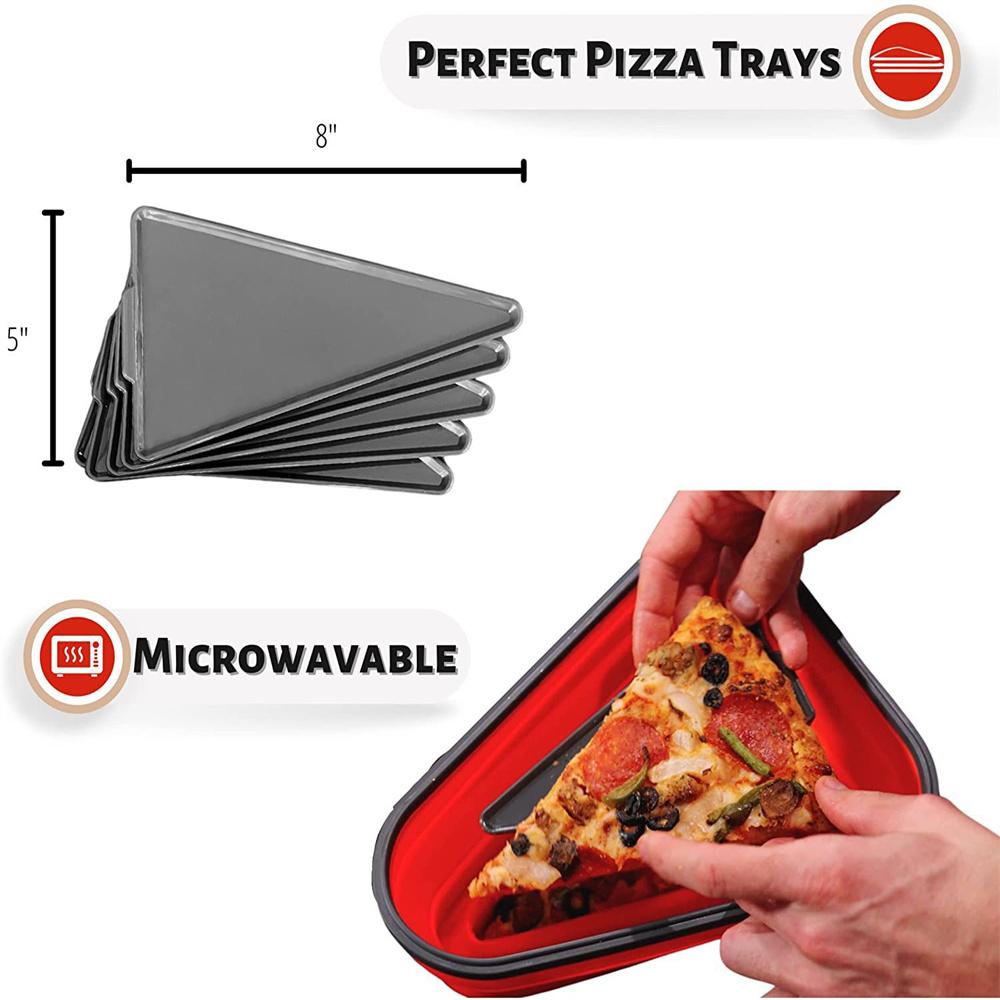 Folding Food Storage Container Stackable Pizza Preservation with Sealed Lid