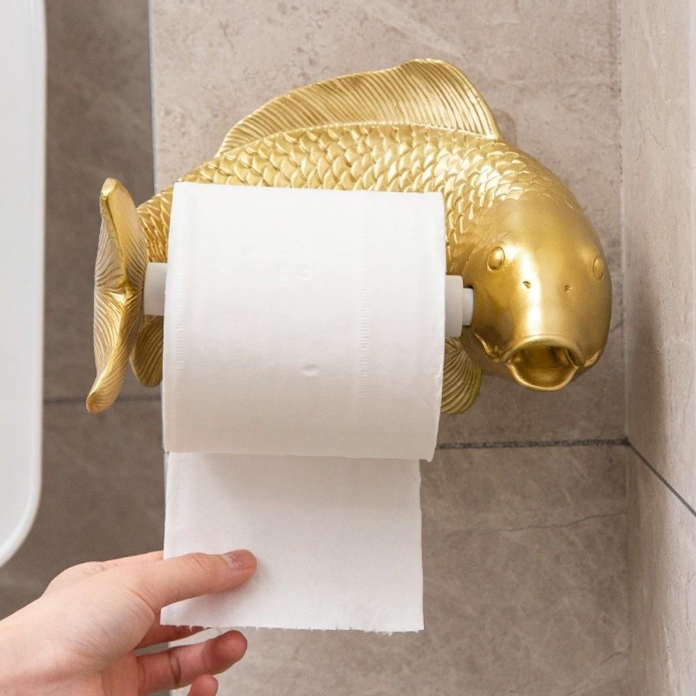 Golden Carp Bathroom Tissue Dispenser Waterproof Plastic Tissue Paper Shelf Household
