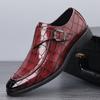 Large Size Leather Shoes Men's Business Plaid Shoes Fashion Buckle Loafers British Foreign Trade Casual Shoes