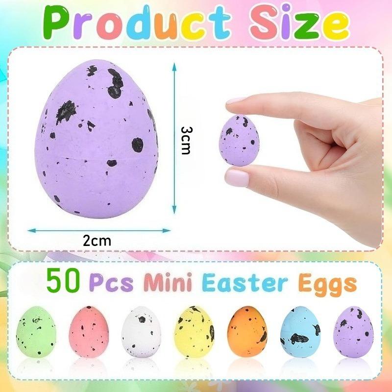 50PCSEaster Mini Speckled Eggs Foam Pastel Bird Eggs for Basket Fillers Spring PartyFavors Home Decor and Centerpiece Decoations