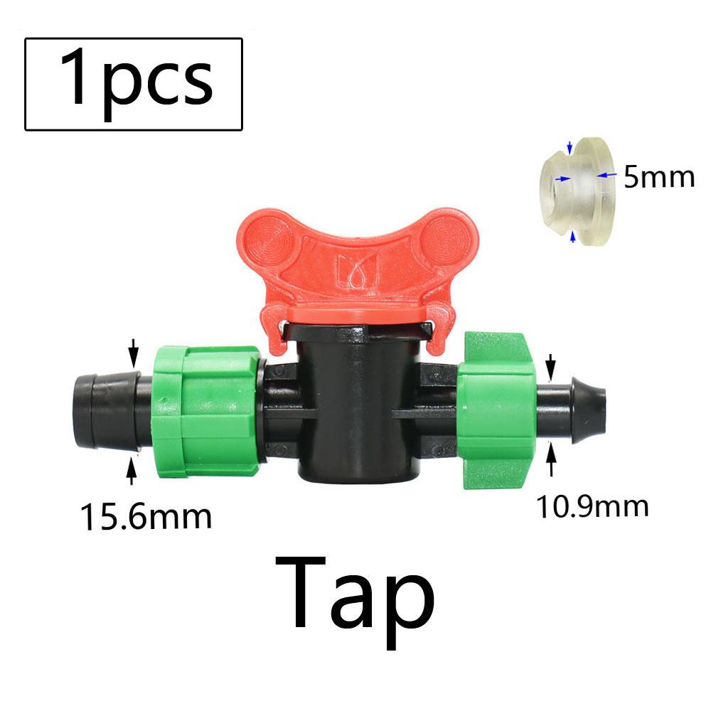 16mm Micro Irrigation Drip Tape Connectors Tee Repair Elbow End Plug Tap Fittings Locked Hose Joints Greenhouse Coupler