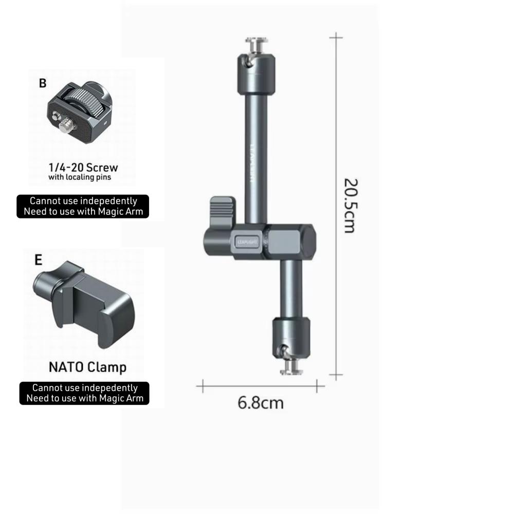 LEAPLIGHT Super Clamp with 360° Mini Ball Head Quick Release Clamp Bracket Tripod Mount 1/4 Screw Clip for DSLR Camera Gopro