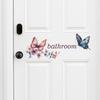 Bathroom English Slogan Butterfly and Flower Bathroom Home Background Beautification Wall Stickers