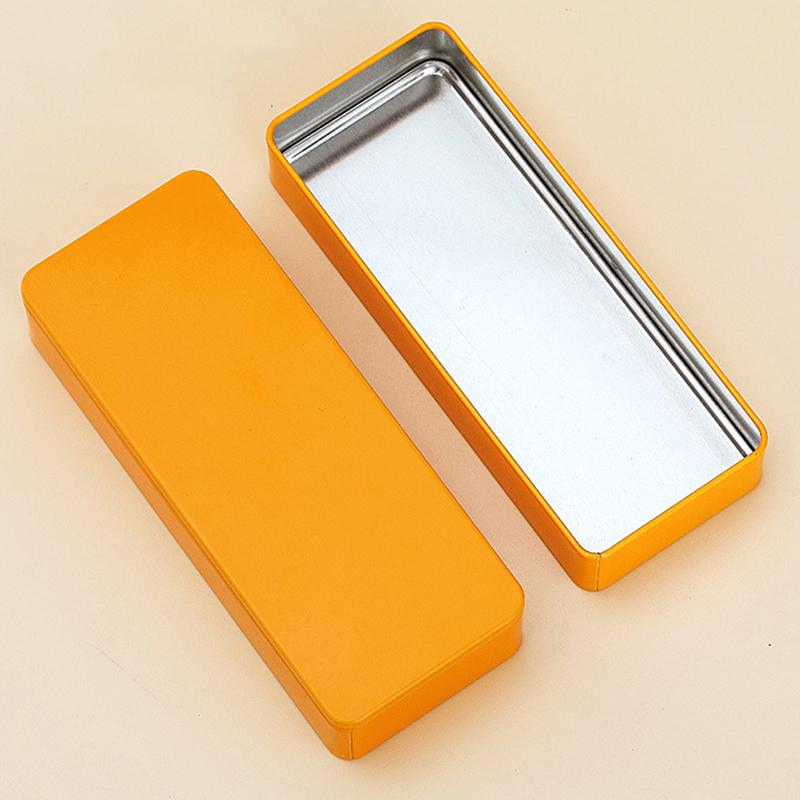 Многоцветный металлический прямоугольный контейнер для хранения с крышкой для маленьких коробок