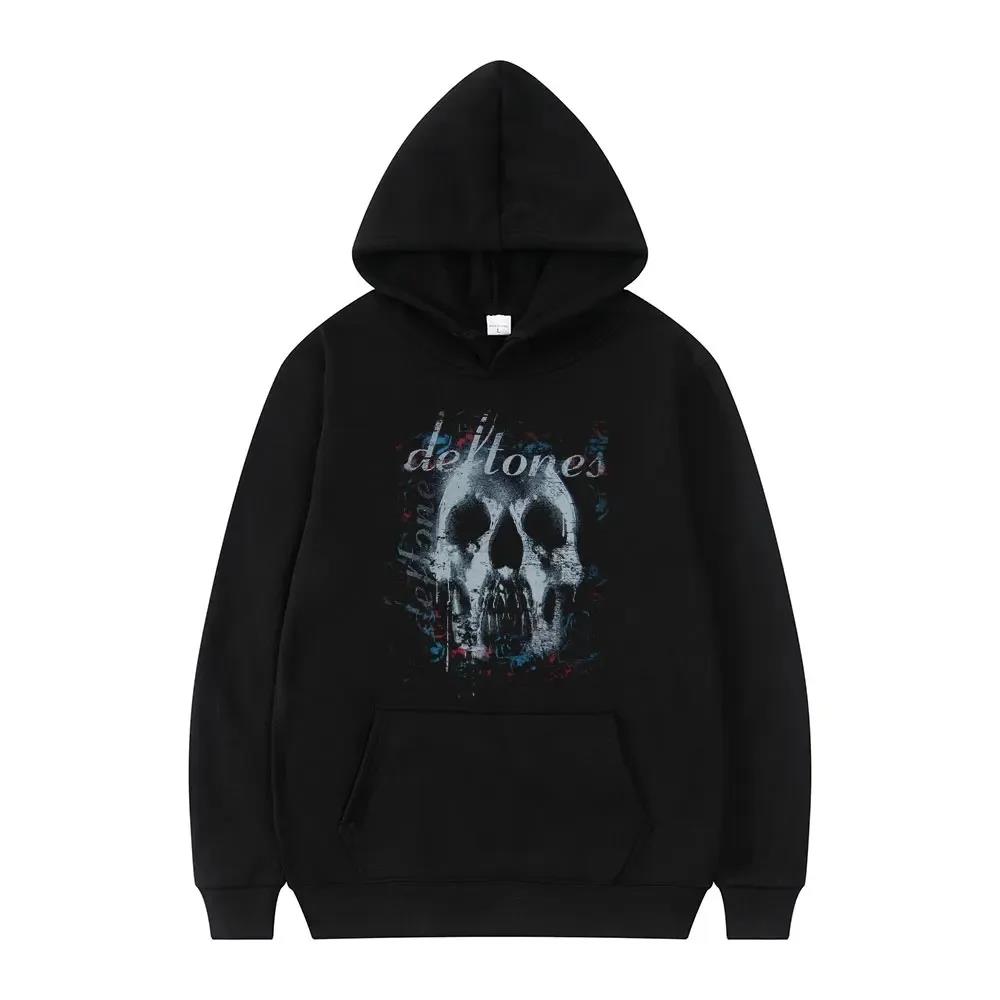The New Deftones Trendy Printed Hoodies for Both Men and Women, Retro Punk Sweatshirts, and Streetwear from Harajuku