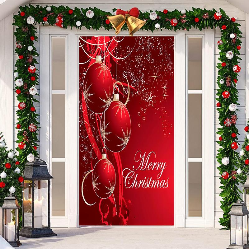 Рождественские дверные наклейки, украшения, уличный гобелен, веселый рождественский баннер для домашней вечеринки