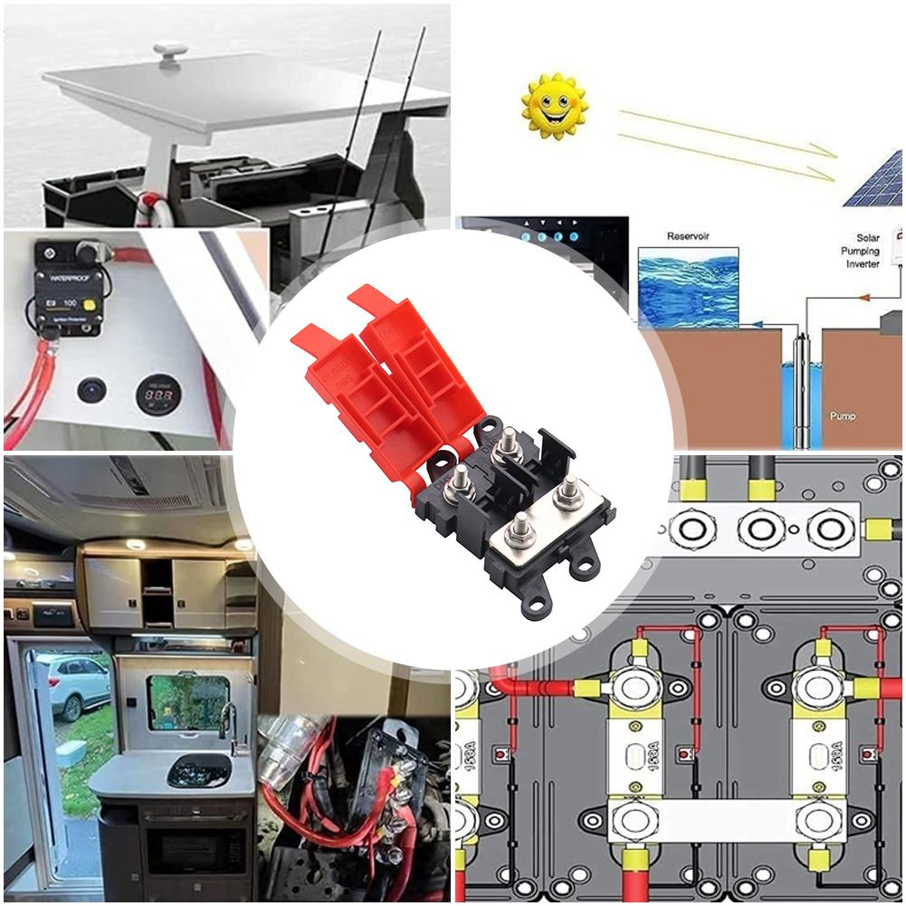 2-полосная модификация цепи RV, вилочный предохранитель, блок предохранителей 200A, держатель предохранителя MIDI, высокопроизводительный автомобильный держатель автоматических предохранителей для RV, грузовика