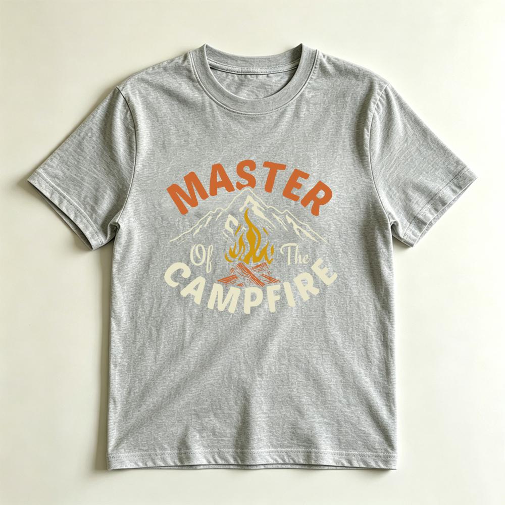 Master Of The Campfire Funny Camping Casual Graphic TShirt Humorous Outdoor Adventure Casual Shirt Unisex Unisex Cotton Tshirt