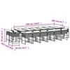 17 Piece Garden Dining Set with Cushions Gray Poly Rattan