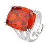 Jewelry Copper Bottom Gold-Plated Simulation Orange Red Zirconium Retro Ring Heroine Stone 15 * 20
