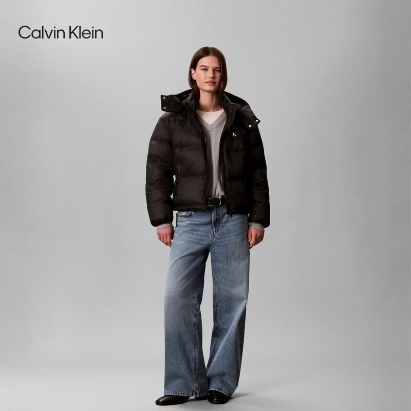 Calvin Klein Джинсовая женская пуховая куртка-пуховик со съемным капюшоном