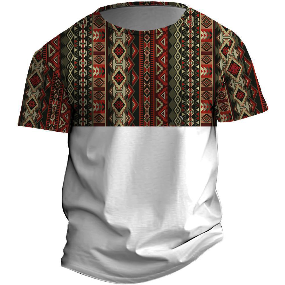 Aztec Ethnic Tribe Pattern 3D Print T-Shirts Men Women Casual Short Sleeve T Shirt Oversized Harajuku Y2k Tops Tees Kid Clothing