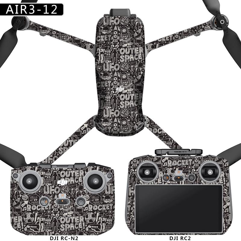 Красочные наклейки для DJI Air 3 Drone Защитная пленка ПВХ Наклейки Поверхностное покрытие кожи для DJI RC 2/RC N2 Аксессуары