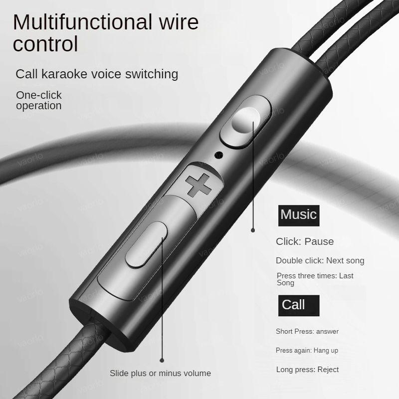 DAC Digital Chip Wired Earphones 3.5MM AUX/Type-C 9D HIFI Heavy Bass Surround Stereo Sound In-Ear Headsets For Samsung Android iPhone 15/16