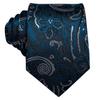 Hi-Tie Fashion Mens Blue Paisley Necktie Hanky Cufflinks for Business Wedding