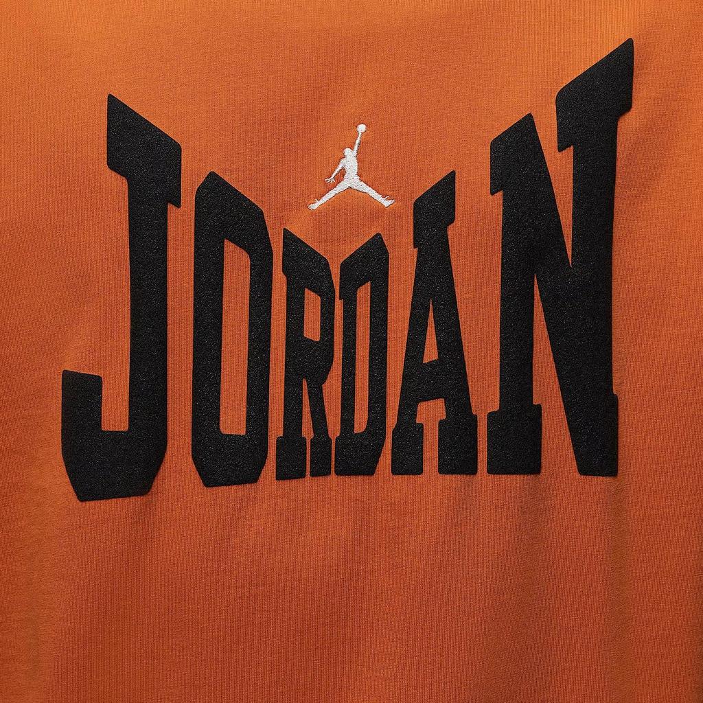 Jordan Мужские футболки Brooklyn Seastar Оранжевый/Парусный Белый Круглый вырез Средняя посадка HV3895-805