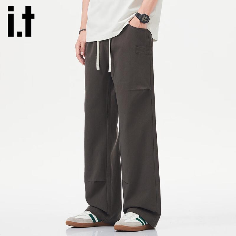 Izzue It Men's Loose Straight-Leg Workwear Casual Pants
