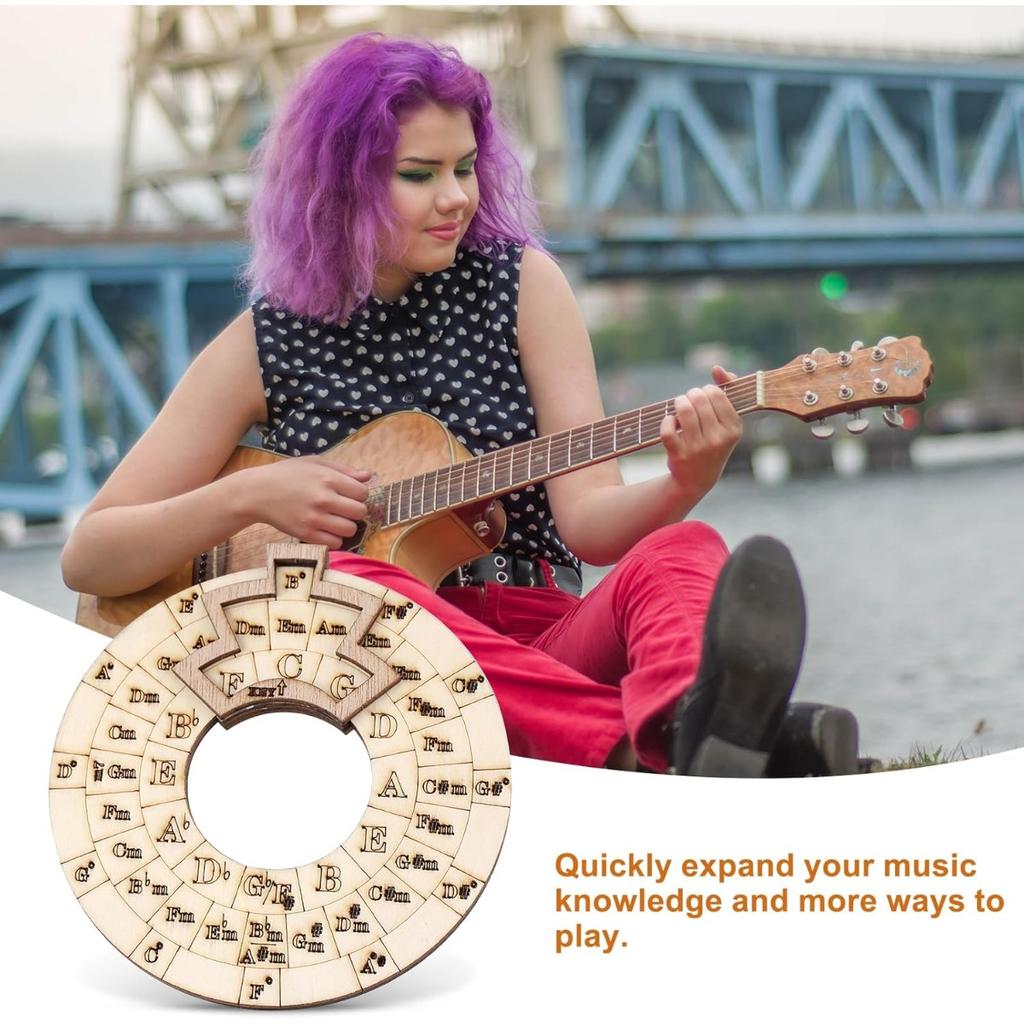 Деревянный инструмент для мелодии Круг квинтовых нот Инструмент для транспонирования музыки Колесо аккордов Музыканты Музыкальный автор песен Обучающий инструмент для нот Аккордовый ключ Знак