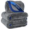 SHSCLY Microfiber Car Wash Super Absorbent Compact Can Be Used While Wringing Blue 3 Towel, Cloth, Thick, Size, (Gray, Edge, 30x40cm, Pieces)