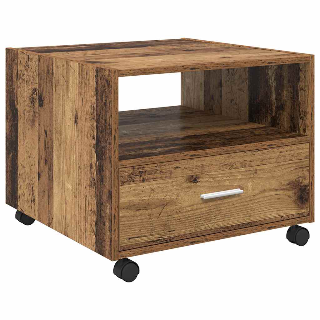 Coffee Table with Drawers Reclaimed Wood Look 55 x 55 x 45 cm Engineered Wood