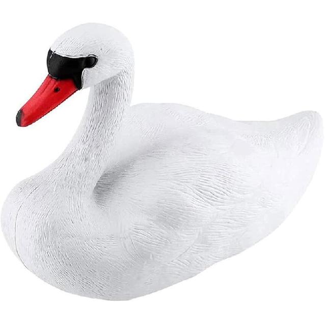 Yardwe 3D Simulated Swan Statue, Realistic Floating Swan Garden Decoration for Pond, Pool, and Home Decor, White, 12.99 X 10.23 X 6.29 Inches