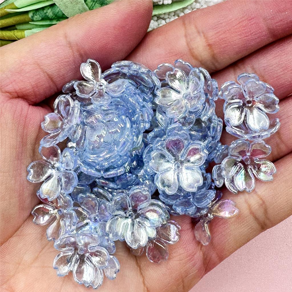 Новые 100 шт. браслеты ожерелье высокое качество свободные бусины модные для изготовления ювелирных изделий DIY цветок гальсанг акрил 14,7 мм серьги