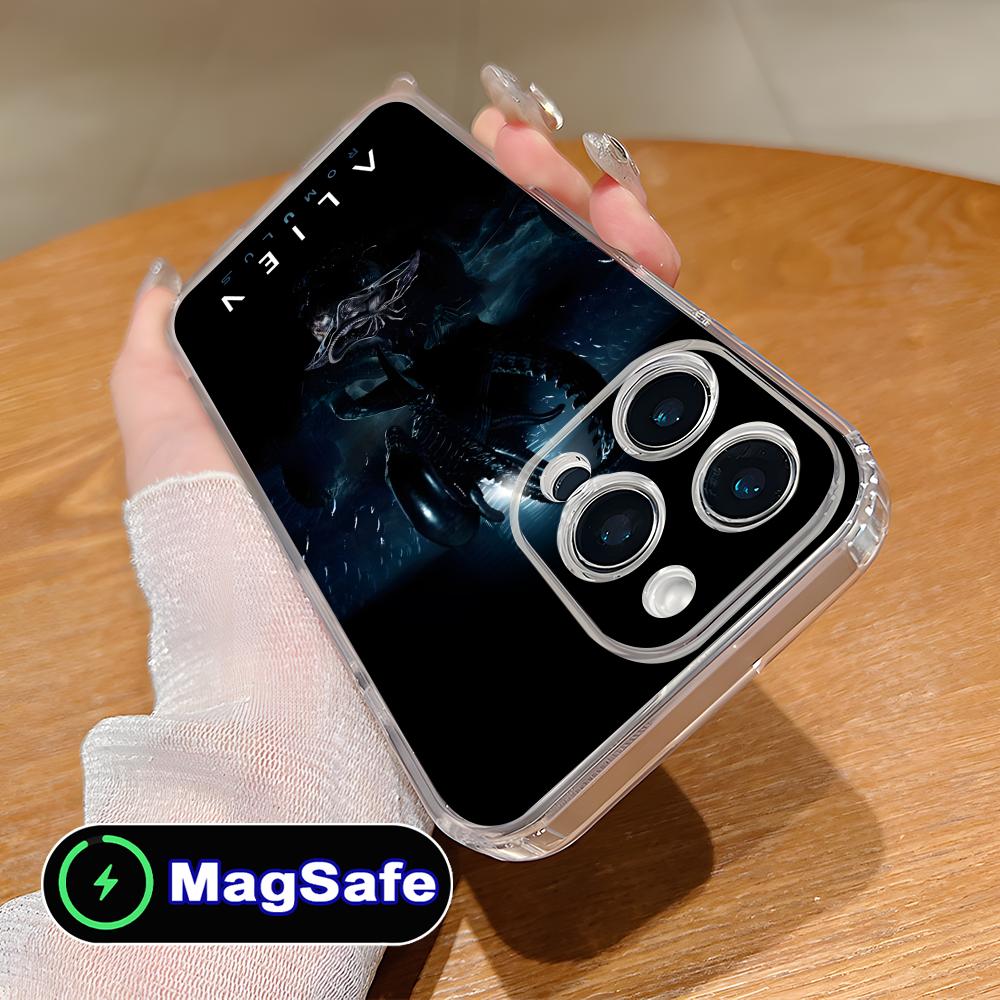 Alien Romulus Mobile Cell Phone Case for iPhone 17 16 15 14 13 12 11 Air Pro Max Plus Mini Magsafe Clear Colorful Cover Cover