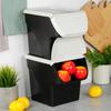 Vegetable And Fruit Container With Lid, Ash Grey, 13 L, 2 Pcs.
