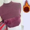 Casual Simple Knitted Women's Sweater with Velvet for Autumn and Winter Warmth Slim Fit Solid Color Half High Collar Pullover
