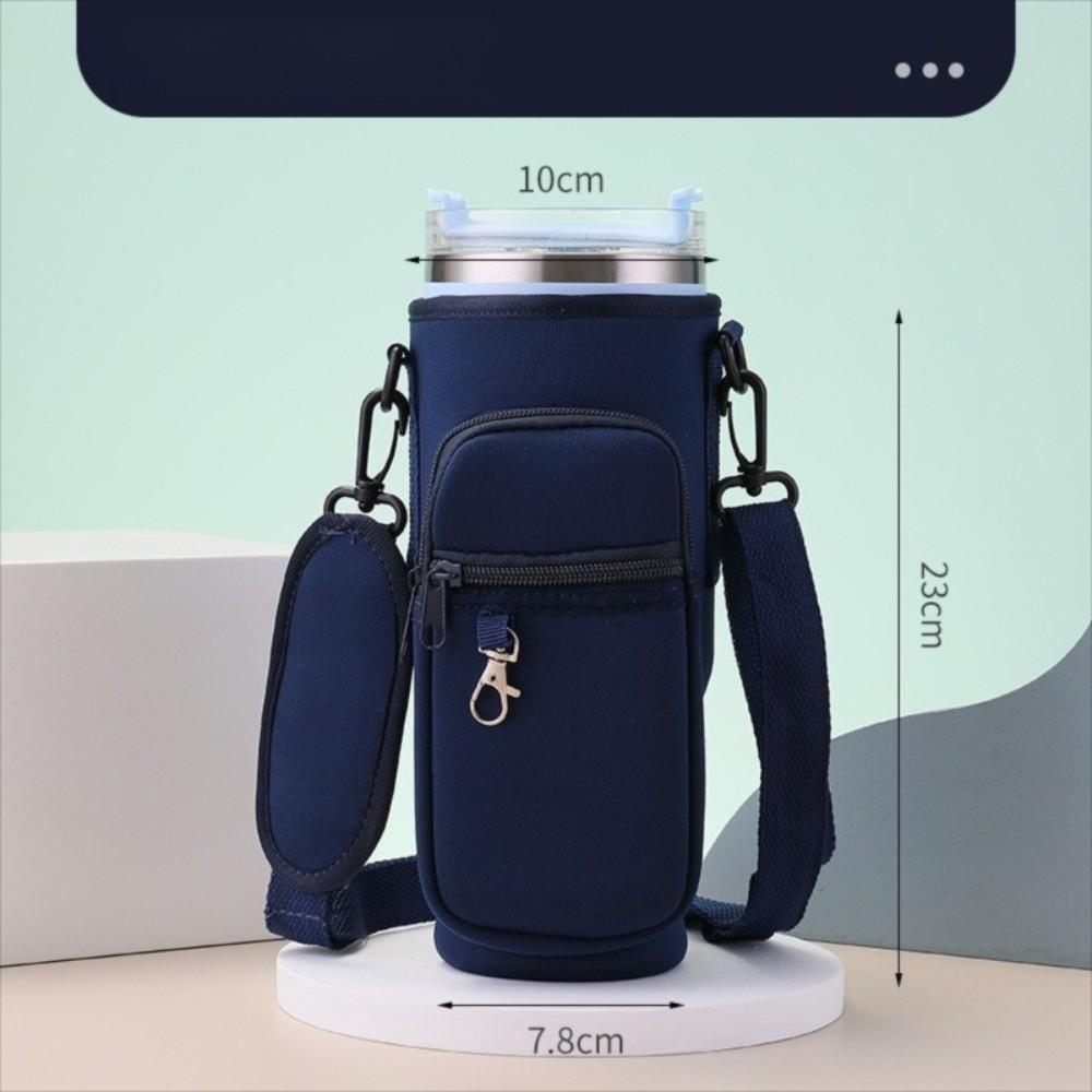 Non-slip Water Bottle Carrier Bag Adjustable Shoulder Strap Insulated Cup Cover Cup Accessories