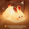 Очаровательный ночник с кроликом и таймером, сенсорный датчик, регулируемая яркость, голосовое управление, прикроватная лампа, украшение для рабочего стола
